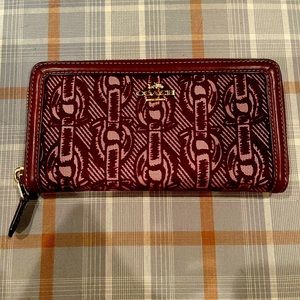 Coach velvet zip long wallet